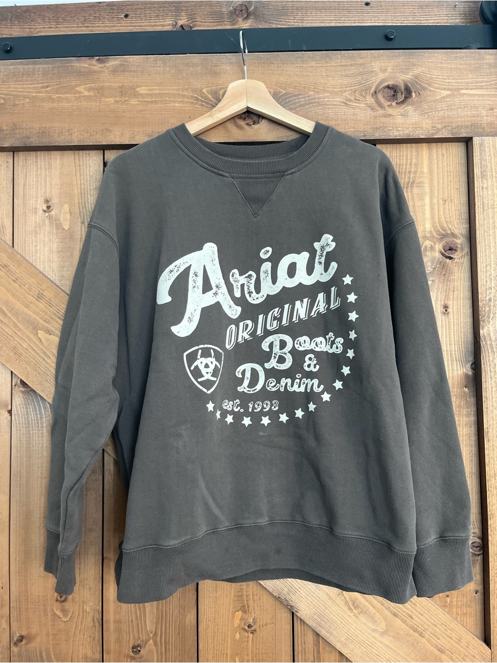 ARIAT | brown oversized crew sweatshirt | Medium - Picture 4 of 6
